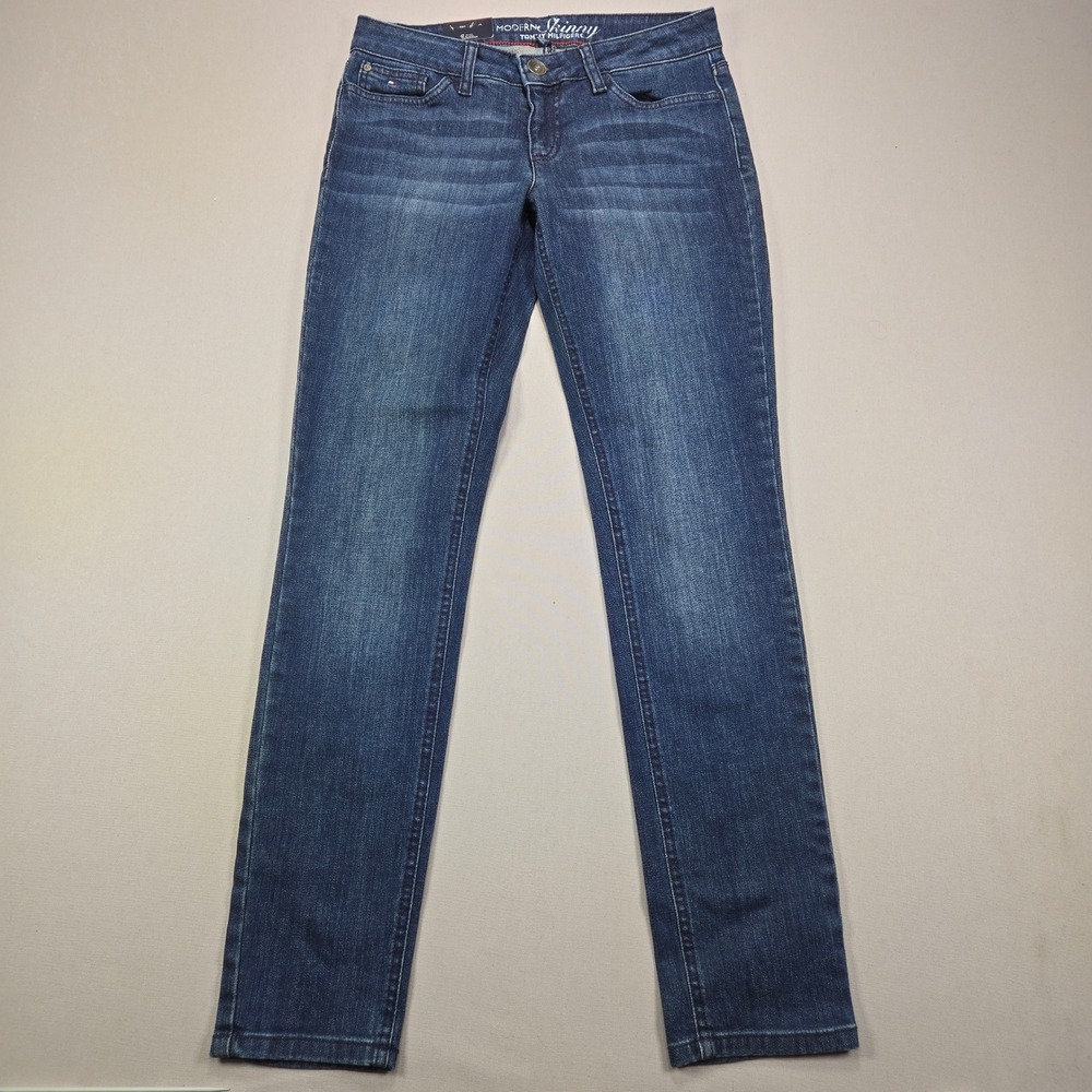 Tommy‎ Hilfiger Modern Skinny Jeans Womens 2R Medium Wash Low Rise Stretch Denim